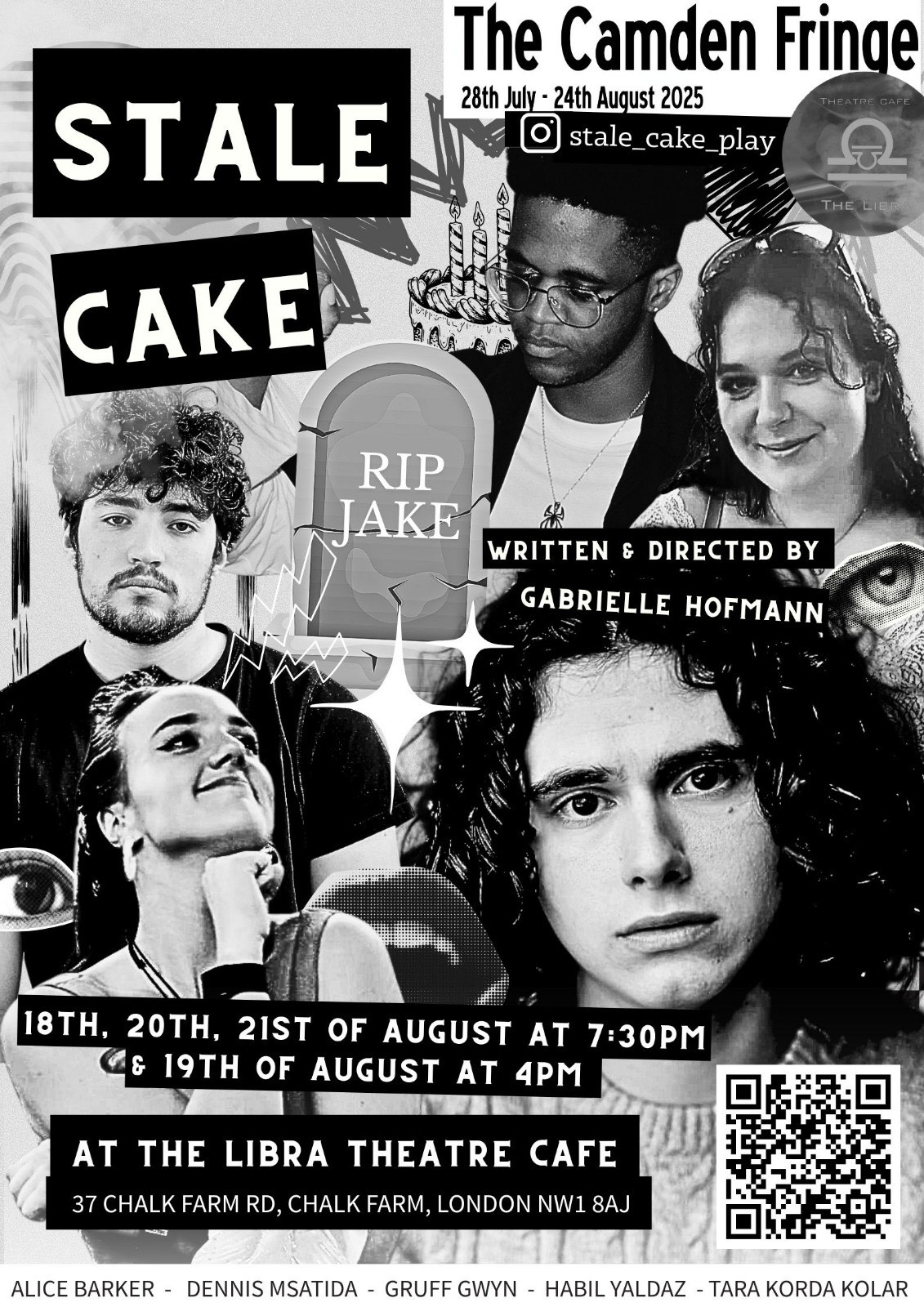 Tara performing in ‘STALE CAKE’ at Camden Fringe